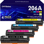 CMYBabee Compatible Toner Cartridges Replacement for HP 206A Toner Cartridges 4 Pack with chip 206X HP Toner Cartridge Set W2110A W2110X for HP Color Pro MFP M283fdw M283cdw M255dw M283 M255 Printer