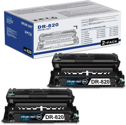 (DR 820 Drum, 30500 Pages) 2-Pack ???????? ?????????? Black DR-820 DR820 Drum Unit Compatible Replacement for Brother MFC-L5800DW DCP-L5600DN HL-L5000D HL-L6300DW MFC-L6800D Printer Drum, LVEL