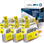 LCL Compatible Ink Cartridge Replacement for Brother LC3011 LC-3011 LC-3013 LC3013 LC-3013Y LC3013Y High Yield MFC-J491DW MFC-J497DW MFC-J690DW MFC-J895DW (3-Pack Yellow)