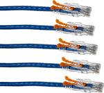 NTW 5ft Lockable CAT6 Ethernet Cable, net-Lock RJ45 Ethernet Network Patch Cable (UTP), Snagless, Blue (NL-U6KC005BL5O) + 10 net-Lock Key Inserts, 5PK