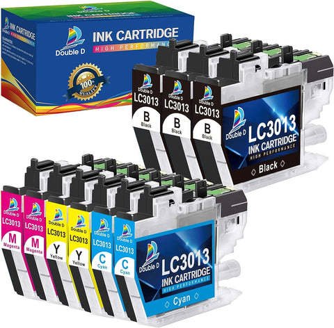 DOUBLE D LC3013 Ink Cartridges Compatible Replacement for Brother LC3013 LC3011 High Yield for Brother MFC-J491DW MFC-J497DW MFC-J895DW MFC-J690DW Printer (3 Black,2 Cyan,2 Magenta,2 Yellow) 9 Pack