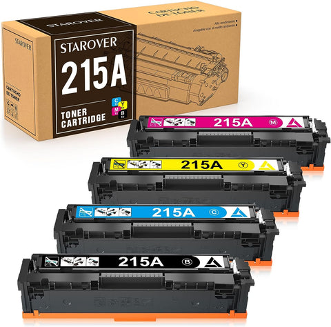 STAROVER Compatible Toner Cartridge (No Chip) Replacement for HP 215A for HP Color Laserjet Pro MFP M182nw M183fw M182 M183 M155 W2310A W2311A W2312A W2313A Printer (1B,1C,1M,1Y)