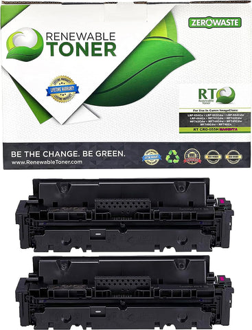 Renewable Toner Compatible Toner Cartridge High Yield Replacement for Canon 055H CRG-055H ImageClass LBP664 MF741 MF743 MF745 MF746 (Magenta, 2-Pack)