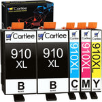 Cartlee Compatible Ink Cartridges Replacement for HP 910 XL Ink Cartridges 910XL for HP Printers Officejet Pro Combo Pack 8025 8022 8020 8028 8025e 8035 8030 2 Black, 1 Cyan, 1 Magenta, 1 Yellow Ink