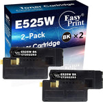 EASYPRINT Compatible E525W Toner Cartridge Replacement for Dell E525 525w to Use with E525w Wireless Color Printer for 593-BBJX (Black, 2 Pack)