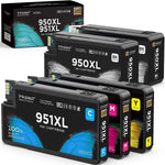 ?Upgrade Chip? 950XL 951XL High-Yield Ink Cartridges 5 Combo Pack, Replacement for HP 950 951 XL Ink Cartridges, Works with OfficeJet Pro 8600 8610 8620 8625 Printer (2BK/1C/1M/1Y)