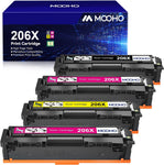 Mooho (with Chip Compatible Toner Cartridge Replacement for HP 206X 206A W2110X W2110A for HP Color Pro MFP M283fdw M283cdw M255dw M283 M255 Printer (Black Cyan Yellow Magenta, 4-Pack)