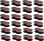 HALLOLUX 24 Pack Replacement for GR24 GR24BR Universal Twin Spool Calculator Ribbon use with Nukote BR80c, Sharp El 1197 P III, Porelon 11216, Dataproducts R3027 (Black/red, Individually Sealed)