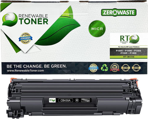 Renewable Toner Compatible MICR Toner Cartridge Replacement for HP 35A CB435A Laser Printers P1002 P1003 P1004 P1005 P1006 P1009