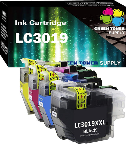 (Pack of 4) Green Toner Supply Compatible Replacement for LC3019 Ink Cartridge LC3017 LC3019 XXL High Yield Work for MFC-J5330DW MFC-J6530DW MFC-J6535DW MFC-J6930DW Printer
