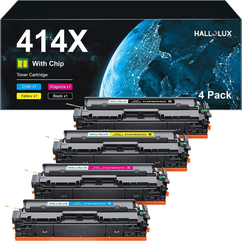 414X 414A Toner Cartridges 4 Pack High Yield Replacement for HP 414X 414A W2020A W2020X Compatible with HP Color Pro MFP M479fdw M454dw M479fdn M454dn Printer Toner (4Pack)