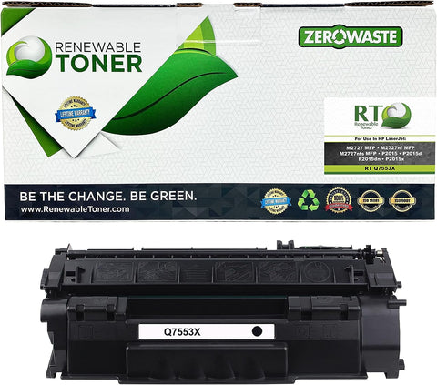 Renewable Toner Compatible High Yield Toner Cartridge Replacement for HP Q7553X 53X Laser Printers M272 P2010 P2014 P2015