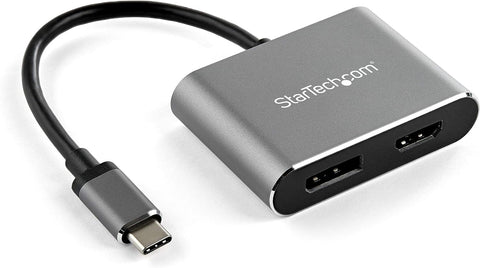 StarTech.com USB C Multiport Video Adapter - 4K 60Hz USB-C to HDMI 2.0 or DisplayPort 1.2 Monitor Adapter - USB Type-C 2-in-1 Display Converter HDMI/DP HBR2 HDR - Thunderbolt 3 Compatible (CDP2DPHD)