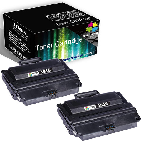 2 x Black Green Toner Supply Compatible for Dell 1815 Toner Cartridge 2-Pack Black Used with Multifunction 1815 1815DN Printer