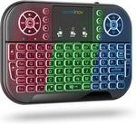 Gecen Mini Wireless Keyboard with RGB Backlit, 2.4GHz Wireless Mini Keyboard Rechargeable Controller with Touchpad Mouse Combo, Compatible with Android TV Box, IPTV, HTPC, Smart TV, PC,etc.