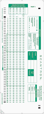 Official Scantron Brand 882-E Answer Sheet (50 Pack)