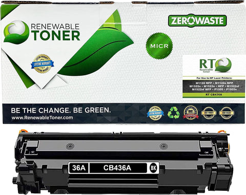 Renewable Toner Compatible MICR Toner Cartridge Replacement for HP 36A CB436A Laser Printers M1120 MFP M1120n MFP M1522n MFP M1522nf MFP P1505 P1505n