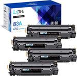 LxTek Purify Compatible Toner Cartridge Replacement for HP 83A CF283A to Compatible with Laserjet Pro MFP M225dw M127fw M201dw M125nw M225dn M125a M201dw M127fn M201n 225dw (Black, 4 Pack)