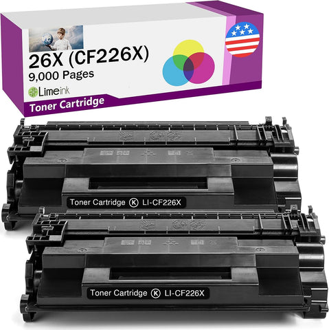 Limeink Compatible Toner Cartridge Replacement for HP 26A Toner Cartridge for HP 26X Toner Cartridge CF226A for HP CF226X for HP M402dn Toner for HP Laserjet Pro M402n MFP M426fdw Ink Black 2 Black