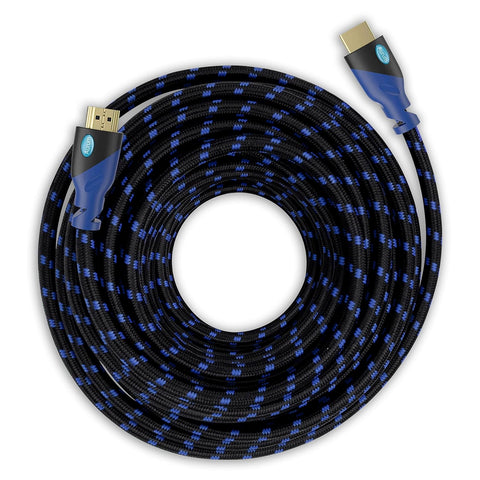 AURUM CABLES 50ft HDMI Cable 4K@60Hz Ultra HD, High Speed with Ethernet HDMI Cable Braided Nylon & Gold Connectors, ARC, CL3 Rated - Compatible with TV, PC, Monitor, Laptops, PS3, PS5, PS4