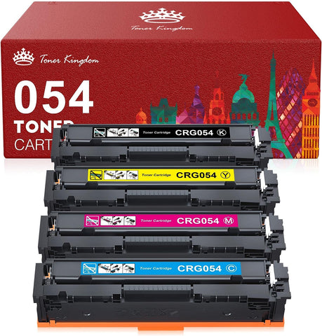 Toner Kingdom Compatible Toner Cartridge Replacement for Canon Cartridge 054 Set 054H for Canon MF641CW Color ImageClass MF644Cdw MF642Cdw LBP622Cdw - (Black, Cyan, Magenta, Yellow)