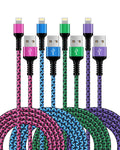 3FT | 4Pcs USB Lightning Cable, Apple MFI Certified iPhone Charger Wire Fast Charging Power Cord Compatible with iPhone 14 13 12 11 Pro Max, SE, XS, XR, X, 8 Plus, 7, Pad Air, Colored Braided Chords