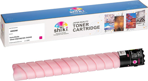 SHIKI Compatible Toner Cartridge Replacement for Konica Minolta bizhub (Full Color) C258 C308 C368 TN324M A8DA330 (Magenta, 26000 Pages)