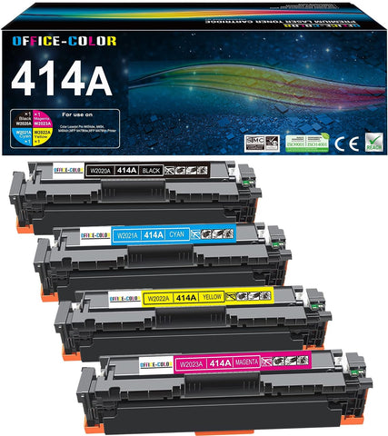 414A Toner Cartridges 4 Pack with Chip Replacement for HP 414 414 A Works with Color Laserjet Pro MFP M479fdw M454dw M454dn M479fdn Printer Ink?Black,Cyan, Magenta, Yellow?