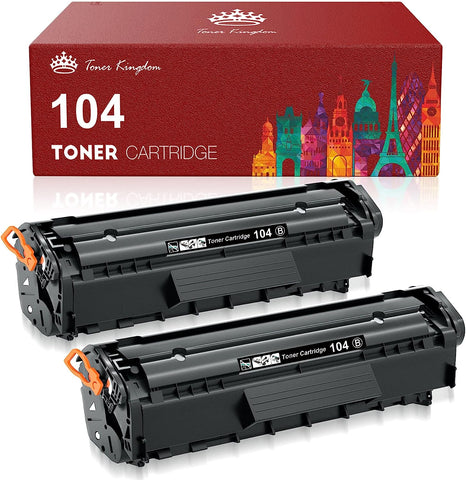 Toner Kingdom Compatible Toner for Canon Cartridge 104 CRG104 Imageclass MF4350D D420 MF4370DN MF4150 D480 MF4270 MF4690 FAXPHONE L90 L120 Laser Printer (Black, 2-Pack)