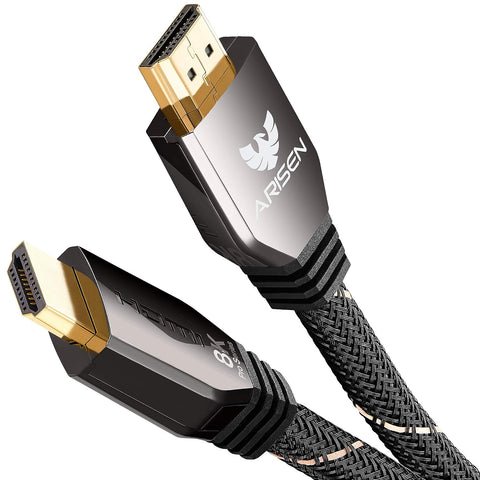 HDMI 2.1 Cable, Ultra High Speed 48Gbps 8K HDMI Cable 8ft, ARISEN 4K120 8K@60Hz Heavy Duty Braided HDMI Cord eARC HDR10 Compatible with RTX 3090 3080 PS5 4K TV Xbox Series X UHD TV Laptop