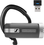 Sennheiser Presence Grey UC (508342) - Dual Connectivity, Single-Sided Bluetooth Headset for Mobile Device & Softphone/PC Connection, with Carrying Case and USB Dongle (Black)