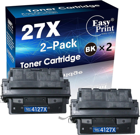 EASYPRINT (2 Pack) Compatible C4127X Toner Cartridge Replacement for 27X 4000/ 4000N/ 4000T/ 4050/ 4050N Printer (2 Black)