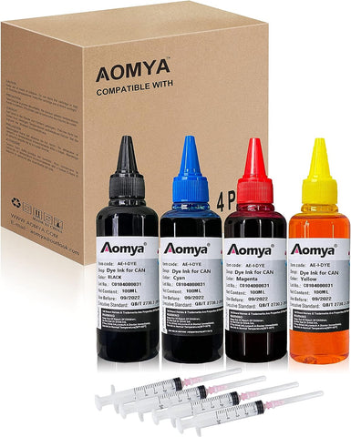 Aomya 4x100ml Ink Refill Tools Compatible with Canon PG-245XL CL-246XL PG-275XL CL-276XL PG-245 CL-246 PG-275 CL-276 Ink Cartridges