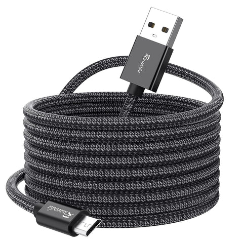 Ruaeoda Long 20ft with Gold-Plated PS4 Charger Cable - High Speed 2.0 USB A Male to Micro USB Nylon Braided Cable for Android Phone Charger Cable