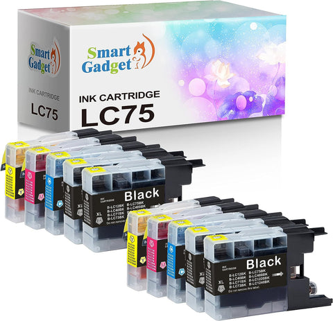 Smart Gadget Compatible Ink Cartridge Replacement LC71 LC75 LC75XL LC 75 | Use with MFC-J6710DW MFC-J6910DW MFC-J6510DW MFC-J280W MFC-J425W Printers | 4BK+2C+2M+2Y 10_Pack