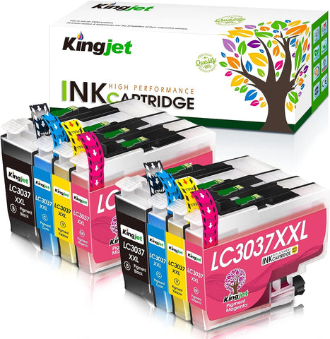 Kingjet Compatible for LC3037 Ink Cartridges Brother Replacement for Brother LC3037 XXL LC3039 XXL Work with MFC-J5845DW MFC-J5945DW MFC-J6545DW MFC-J6945DW, 8 Pack for Brother LC3037XXL LC3039XXL