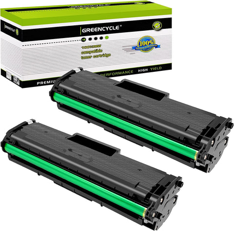 greencycle MLTD101S Compatible Toner Cartridge Replacement for Samsung 101S MLT D101S MLT-D101S Use with ML-2165W SCX-3400 SCX-3405W SCX-3405FW ML-2165 Printer (2-Pack, Black)