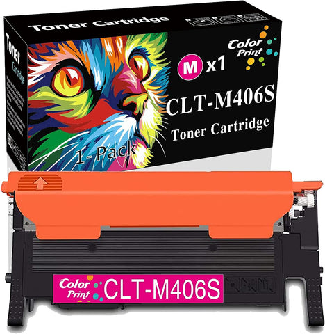 ColorPrint Compatible 406S Magenta Toner Cartridge Replacement for Samsung CLT-406S CLT-M406S Used for SL-C410W SL C460W C460FW CLP-360 CLP-365 CLP-365W CLX-3300 CLX-3305 CLX-3305W Printer (1-Pack)