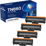 TN660 Toner Cartridge Replacement Compatible for Brother TN 660 TN-660 TN630 High Yield to use with HL-L2380DW HL-L2320D HL-L2340DW DCP-L2540DW MFC-L2700DW MFC-L2720DW Printer (Black, 4 Pack)