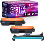 MM MUCH & MORE Compatible CF217A Toner Cartridge and 19A Drum Unit Replacement for 17A CF219A use for M102A M102W MFP M130NW M130FN M130A M130FW Printer (3-Pack, 2 Toner + 1 Drum)