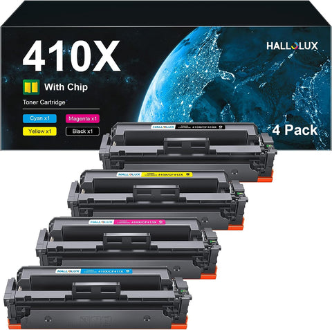 410X Toner Cartridges 4 Pack (with Chip) Replacement for HP 410X 410A Compatible with HP MFP M477fdw M477fdn M477fnw M452dn M452dw M452nw M377dw Printer Toner (4 Pack)