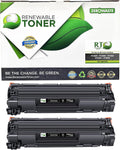 Renewable Toner Compatible Toner Cartridge Replacement for HP 35A CB435A Laser Printers P1002 P1003 P1004 P1005 P1006 P1009 (Pack of 2 Black)