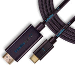 SatelliteSale Digital USB Type C to HDMI Universal Cable Adapter 4K/30Hz Nylon Wire Universal Wire 2160p Black Cord 12 feet
