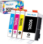 HALLOLUX Compatible Ink Cartridge Replacement for HP 902XL 902 XL Ink Cartridge to use with OfficeJet Pro 6978 6960 6968 6958 6950 6970 6962 Printers (Black, Cyan, Magenta, Yellow) 4 Pack