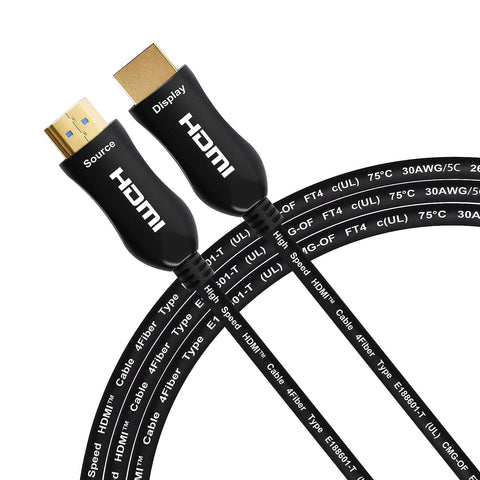 iBirdie 4K Fiber Optic HDMI Cable 200FT/62M CL3 in-Wall Rated 4K60Hz (4:4:4 RGB HDR10 18Gbps HDCP2.2 CEC) 1440p165Hz High Speed Ultra HD Directional Active Cord Compatible with Apple-TV PS4 Xbox