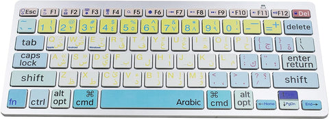 Alovexiong Arabic Keyboard Large Print Keyboard, Elderly Keyboard High Contrast Computer Keyboard Wireless Keyboard for Visually Impaired Low Weak Vision Individuals Beginners, Seniors (Colorful)