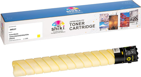 SHIKI Compatible Toner Cartridge for Konica Minolta bizhub C454/C554/C454e/C554e Yellow (TN512Y/A33K232) 26,000 Pages (Yellow)