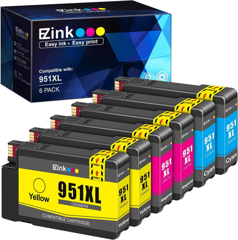 E-Z Ink (TM Compatible Ink Cartridge Replacement for HP 950XL 951XL 950 XL 951 XL to use with OfficeJet Pro 8610 8600 8615 8620 8625 8100 276dw 251dw (2 Cyan, 2 Magenta, 2 Yellow, 6 Pack)