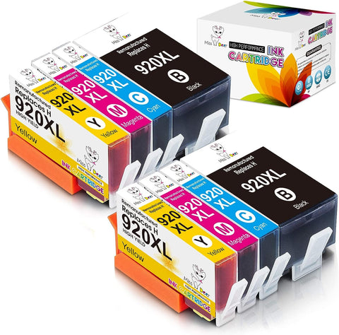 Miss Deer 920XL Compatible Ink Cartridge Replacement for HP 920XL 920 XL 920, Work for HP Officejet 6500 6500A 6000 7000 7500 7500A E709 Printer,8 Packs