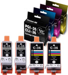 EASYPRINT Compatible Ink Cartridge Replacement for Canon PGI 35 CLI 36 PGI35 CLI36 Used with PIXMA iP100 iP110 Series Printer, (4-Pack, 2X Black + 2X Color)
